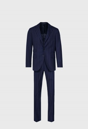 Paul Stuart All Year Wool Pinstripe Navy | AU_PAUL23622