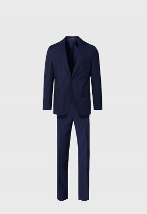 Paul Stuart All Year Wool Stripe Navy | AU_PAUL62142