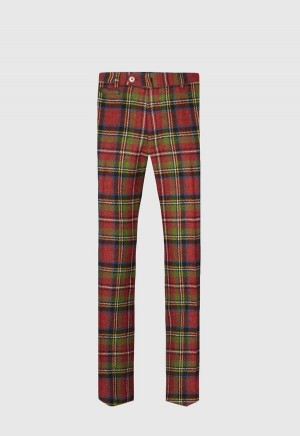 Paul Stuart Anthony Wool Plaid Red | AU_PAUL45398