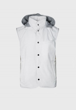 Paul Stuart Belsetta Vest with Removable Hood White | AU_PAUL58532