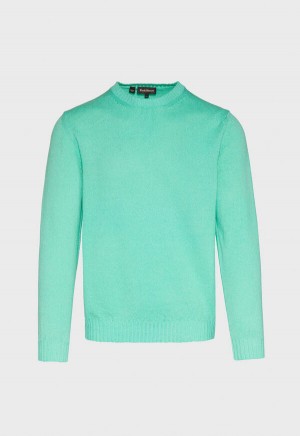 Paul Stuart Boucle Crewneck Turquoise | AU_PAUL18548