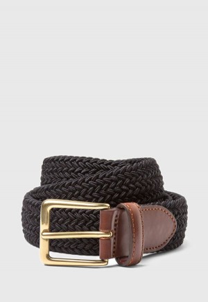 Paul Stuart Braided Stretch Nylon Black | AU_PAUL20390