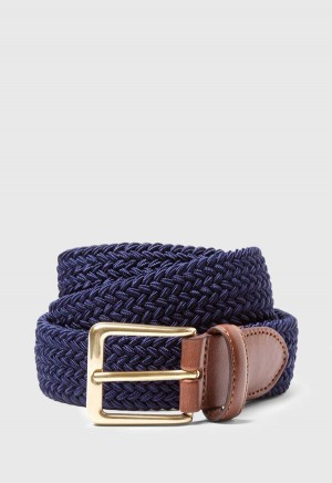 Paul Stuart Braided Stretch Nylon Navy | AU_PAUL55705