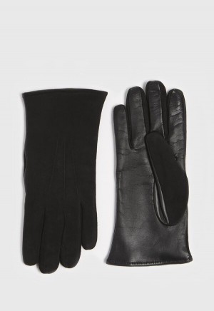 Paul Stuart Capeskin and Suede Touch Screen Glove Black | AU_PAUL48050