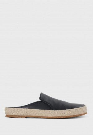 Paul Stuart Caribe Leather Espadrille Black | AU_PAUL36936