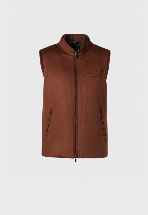 Paul Stuart Cashmere Vest Brown | AU_PAUL69646