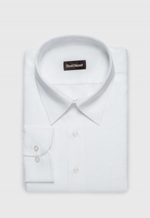 Paul Stuart Classic Cotton Twill White | AU_PAUL64266