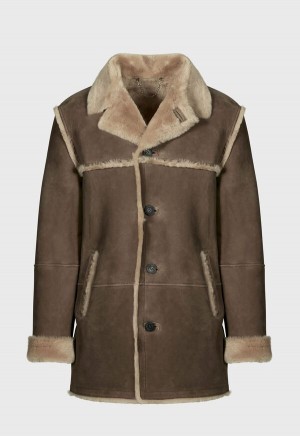 Paul Stuart Classic Shearling Coat Brown | AU_PAUL14068