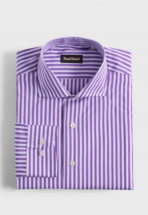 Paul Stuart Cotton Bengal Stripe Purple | AU_PAUL59905