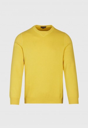 Paul Stuart Cotton Crewneck Yellow | AU_PAUL88757