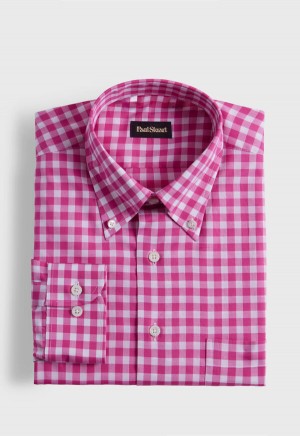 Paul Stuart Cotton Gingham Light Pink | AU_PAUL42282