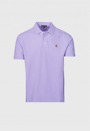 Paul Stuart Cotton Piqué Logo Lavender | AU_PAUL35820