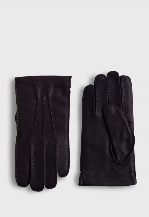 Paul Stuart Deerskin Glove Dark Brown | AU_PAUL60476