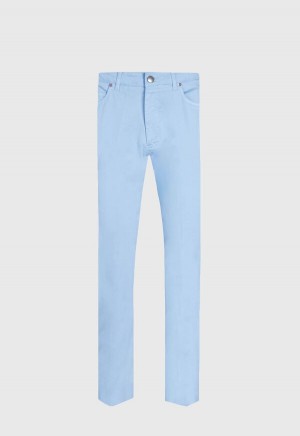 Paul Stuart Five Pocket Gabardine Twill Light Blue | AU_PAUL68857