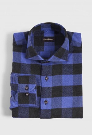 Paul Stuart Flannel Buffalo Check Purple | AU_PAUL99223