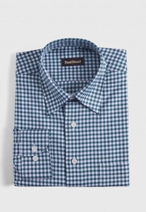 Paul Stuart Gingham Check Twill Dark Green | AU_PAUL73603