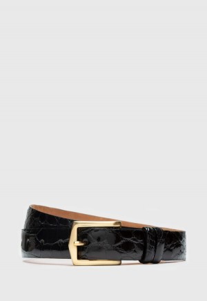 Paul Stuart Glazed Alligator Black | AU_PAUL48453