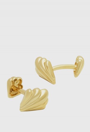 Paul Stuart Gold Double Shell Cufflinks Gold | AU_PAUL62749