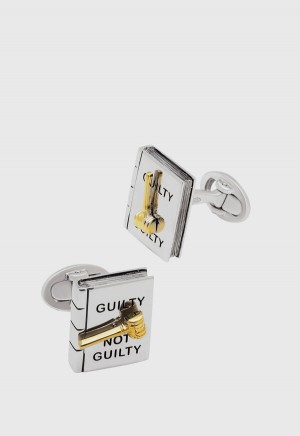 Paul Stuart Guilty/Not Guilty Cufflinks Silver | AU_PAUL40353