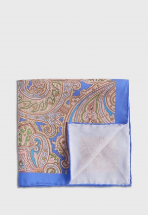 Paul Stuart Habotai Silk Summer Paisley Blue | AU_PAUL36883