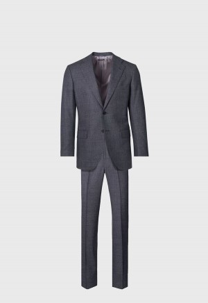 Paul Stuart Heather Nailhead Wool Andrew Suit Grey | AU_PAUL21614