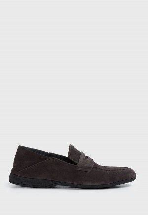 Paul Stuart Home Suede Dark Brown | AU_PAUL47930