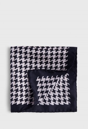 Paul Stuart Houndstooth Silk Black | AU_PAUL28199