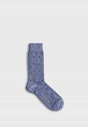 Paul Stuart Linen Mélange Dotted Blue | AU_PAUL86127