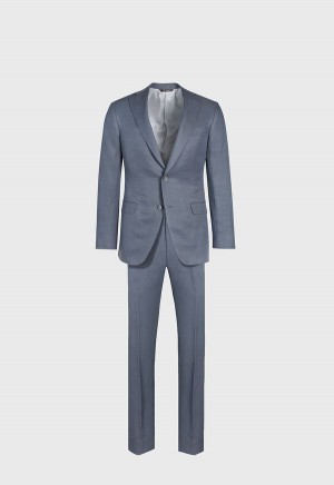 Paul Stuart Linen Silk Solid Paul Suit Grey | AU_PAUL30253