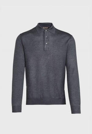 Paul Stuart Long Sleeve Merino Wool Grey | AU_PAUL58000