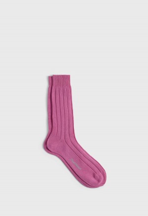 Paul Stuart Mercerized Cotton Ribbed Pink | AU_PAUL95338