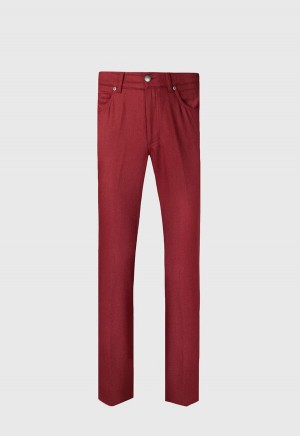 Paul Stuart Merino Wool Five Pocket Red | AU_PAUL21403