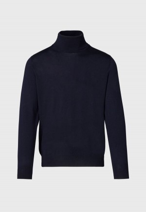 Paul Stuart Merino Wool Turtleneck Navy | AU_PAUL30556