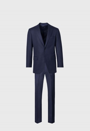 Paul Stuart Nailhead Wool Andrew Suit Navy | AU_PAUL21284