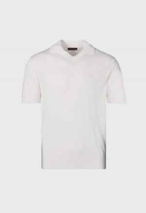 Paul Stuart Organic Cotton Open Collar White | AU_PAUL23629