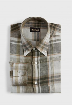 Paul Stuart Plaid Olive | AU_PAUL62666