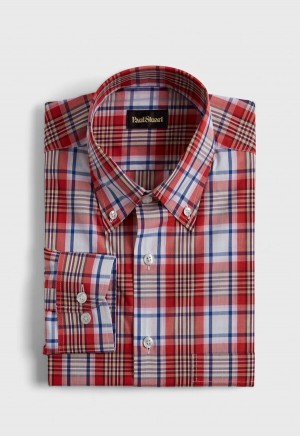 Paul Stuart Plaid Red | AU_PAUL39855