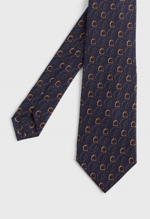 Paul Stuart Printed Silk Belts and Bits Navy | AU_PAUL65257