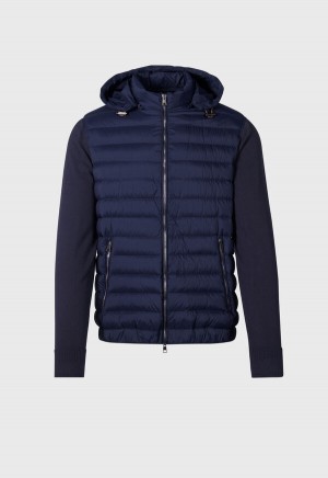 Paul Stuart Quilted Jacket with Hood Navy | AU_PAUL94887