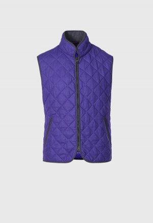 Paul Stuart Quilted Wool Flannel Purple | AU_PAUL40020