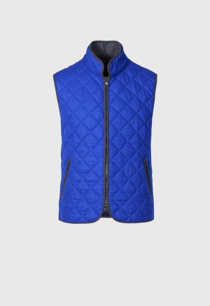 Paul Stuart Quilted Wool Flannel Royal Blue | AU_PAUL68772