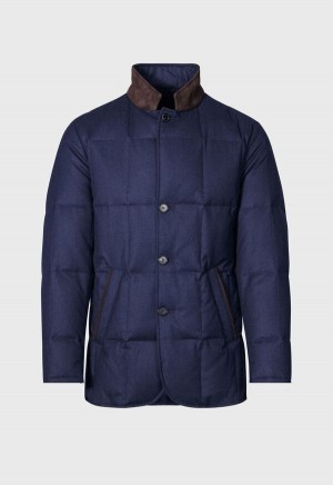 Paul Stuart Quilted Wool Jacket Blue | AU_PAUL36009