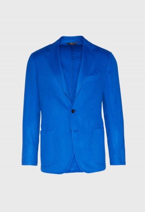 Paul Stuart Royal Blue Cashmere Soft Royal Blue | AU_PAUL59020