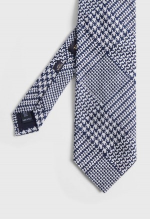 Paul Stuart Silk Jacquard Plaid Blue | AU_PAUL45309