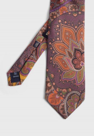 Paul Stuart Silk Paisley Print Gold | AU_PAUL77556