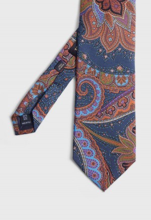 Paul Stuart Silk Paisley Print Navy | AU_PAUL41841