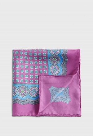 Paul Stuart Silk Twill Medallion Purple | AU_PAUL63766