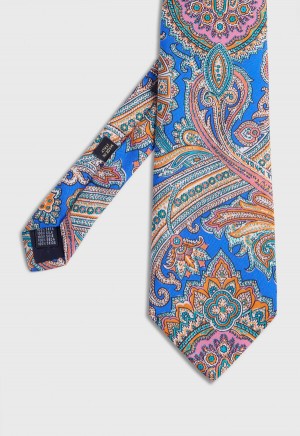 Paul Stuart Silk Twill Paisley Print Indigo | AU_PAUL66375