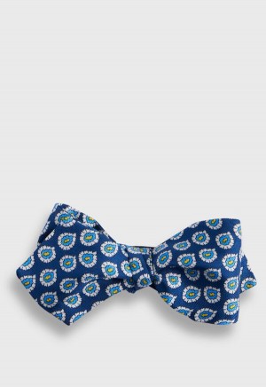 Paul Stuart Silk Twill Tossed Paisley Bow Blue | AU_PAUL24290