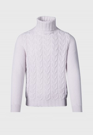 Paul Stuart Soft Cashmere Links Turtleneck White | AU_PAUL30215